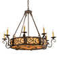 Meyda Lighting Delano 36" 11-Light Copper Rust Chandelier With Ambra Siena Idalight Shade