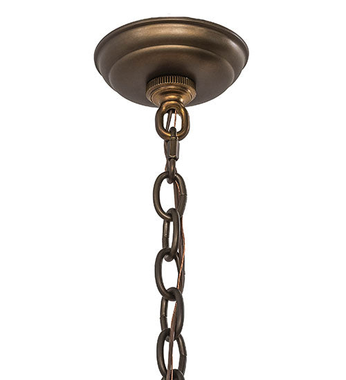 Meyda Lighting Delano 36" 8-Light Antique Copper Chandelier With White Faux Candlelight
