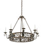 Meyda Lighting Delano 36" 8-Light Antique Copper Chandelier With White Faux Candlelight