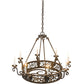 Meyda Lighting Delano 36" 8-Light Antique Copper Chandelier With White Faux Candlelight