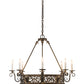 Meyda Lighting Delano 36" 8-Light Antique Copper Chandelier With White Faux Candlelight