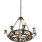 Meyda Lighting Delano 36" 8-Light Antique Copper Chandelier With White Faux Candlelight