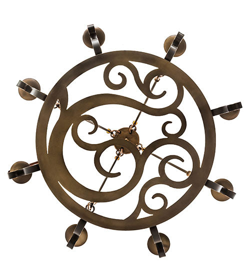 Meyda Lighting Delano 36" 8-Light Antique Copper Chandelier With White Faux Candlelight