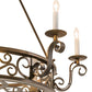 Meyda Lighting Delano 36" 8-Light Antique Copper Chandelier With White Faux Candlelight