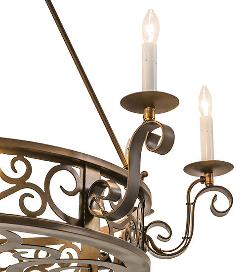 Meyda Lighting Delano 36" 8-Light Antique Copper Chandelier With White Faux Candlelight