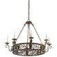 Meyda Lighting Delano 36" 8-Light Antique Copper Chandelier With White Faux Candlelight