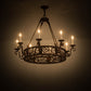 Meyda Lighting Delano 36" 8-Light French Copper Chandelier With White Faux Candlelight