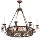 Meyda Lighting Delano 36" 8-Light French Copper Chandelier With White Faux Candlelight