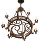 Meyda Lighting Delano 36" 8-Light French Copper Chandelier With White Faux Candlelight