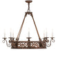 Meyda Lighting Delano 36" 8-Light French Copper Chandelier With White Faux Candlelight