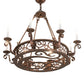 Meyda Lighting Delano 36" 8-Light French Copper Chandelier With White Faux Candlelight