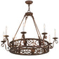 Meyda Lighting Delano 36" 8-Light French Copper Chandelier With White Faux Candlelight