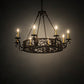Meyda Lighting Delano 36" 8-Light Gilded Tobacco Chandelier With Ivory Faux Candlelight