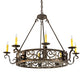 Meyda Lighting Delano 36" 8-Light Gilded Tobacco Chandelier With Ivory Faux Candlelight