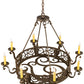 Meyda Lighting Delano 36" 8-Light Gilded Tobacco Chandelier With Ivory Faux Candlelight