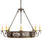 Meyda Lighting Delano 36" 8-Light Gilded Tobacco Chandelier With Ivory Faux Candlelight