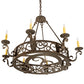 Meyda Lighting Delano 36" 8-Light Gilded Tobacco Chandelier With Ivory Faux Candlelight