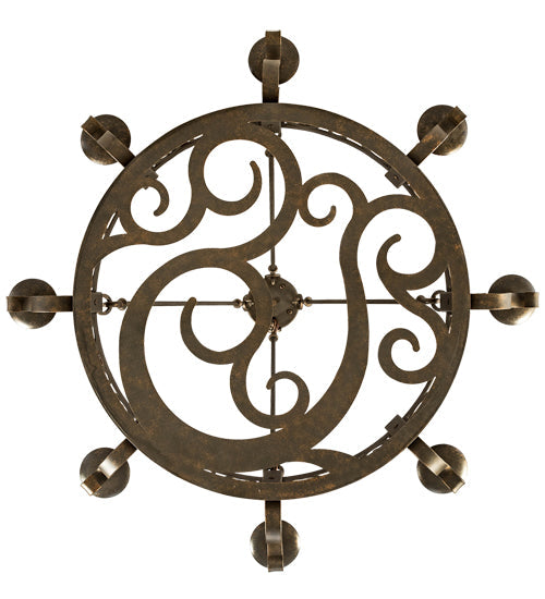 Meyda Lighting Delano 36" 8-Light Gilded Tobacco Chandelier With Ivory Faux Candlelight