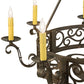 Meyda Lighting Delano 36" 8-Light Gilded Tobacco Chandelier With Ivory Faux Candlelight