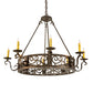 Meyda Lighting Delano 36" 8-Light Gilded Tobacco Chandelier With Ivory Faux Candlelight