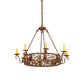 Meyda Lighting Delano 36" 8-Light Spanish Gold Chandelier With Ivory Faux Candlelight