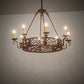 Meyda Lighting Delano 36" 8-Light Spanish Gold Chandelier With Ivory Faux Candlelight
