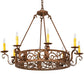 Meyda Lighting Delano 36" 8-Light Spanish Gold Chandelier With Ivory Faux Candlelight