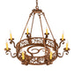 Meyda Lighting Delano 36" 8-Light Spanish Gold Chandelier With Ivory Faux Candlelight