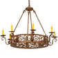 Meyda Lighting Delano 36" 8-Light Spanish Gold Chandelier With Ivory Faux Candlelight
