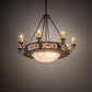 Meyda Lighting Delano 42" 12-Light Cajun Spice Bowl Chandelier With Sable Idalight Shade Glass