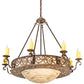Meyda Lighting Delano 42" 12-Light Cajun Spice Bowl Chandelier With Sable Idalight Shade Glass