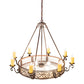Meyda Lighting Delano 42" 12-Light Cajun Spice Bowl Chandelier With Sable Idalight Shade Glass