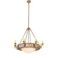 Meyda Lighting Delano 42" 12-Light Cajun Spice Bowl Chandelier With Sable Idalight Shade Glass