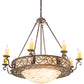 Meyda Lighting Delano 42" 12-Light Cajun Spice Bowl Chandelier With Sable Idalight Shade Glass