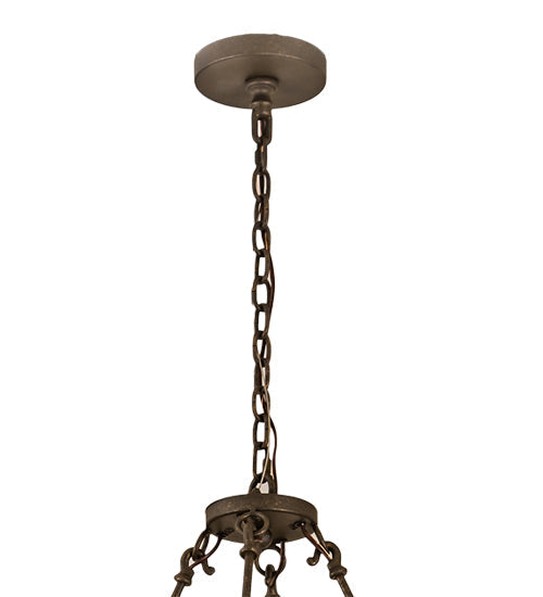 Meyda Lighting Delano 42" 8-Light Gilded Tobacco Chandelier With Amber Faux Candlelight
