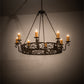 Meyda Lighting Delano 42" 8-Light Gilded Tobacco Chandelier With Amber Faux Candlelight