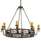 Meyda Lighting Delano 42" 8-Light Gilded Tobacco Chandelier With Amber Faux Candlelight