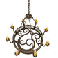 Meyda Lighting Delano 42" 8-Light Gilded Tobacco Chandelier With Amber Faux Candlelight