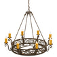 Meyda Lighting Delano 42" 8-Light Gilded Tobacco Chandelier With Amber Faux Candlelight