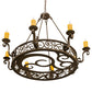 Meyda Lighting Delano 42" 8-Light Gilded Tobacco Chandelier With Amber Faux Candlelight