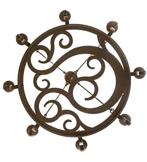 Meyda Lighting Delano 42" 8-Light Gilded Tobacco Chandelier With Amber Faux Candlelight