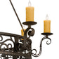 Meyda Lighting Delano 42" 8-Light Gilded Tobacco Chandelier With Amber Faux Candlelight