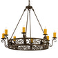 Meyda Lighting Delano 42" 8-Light Gilded Tobacco Chandelier With Amber Faux Candlelight