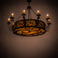 Meyda Lighting Delano 56" 10-Light Chestnut Chandelier With Honey Art Shade Glass
