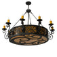 Meyda Lighting Delano 56" 10-Light Chestnut Chandelier With Honey Art Shade Glass