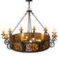 Meyda Lighting Delano 56" 10-Light Chestnut Chandelier With Honey Art Shade Glass