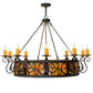 Meyda Lighting Delano 56" 10-Light Chestnut Chandelier With Honey Art Shade Glass