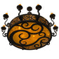 Meyda Lighting Delano 56" 10-Light Chestnut Chandelier With Honey Art Shade Glass