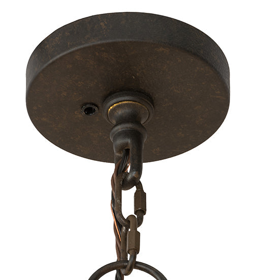 Meyda Lighting Delano 56" 10-Light Chestnut Chandelier With Honey Art Shade Glass