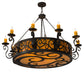 Meyda Lighting Delano 56" 10-Light Chestnut Chandelier With Honey Art Shade Glass